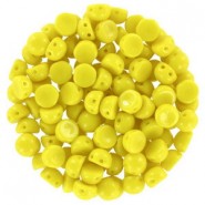 Czech 2-hole Cabochon beads 6mm Lemon